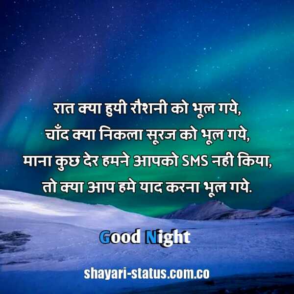 Good Night Shayari Status