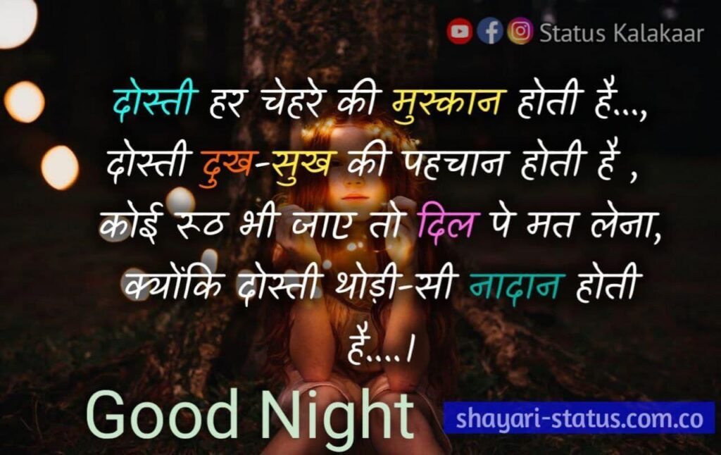 Good night Shayari in Hindi 