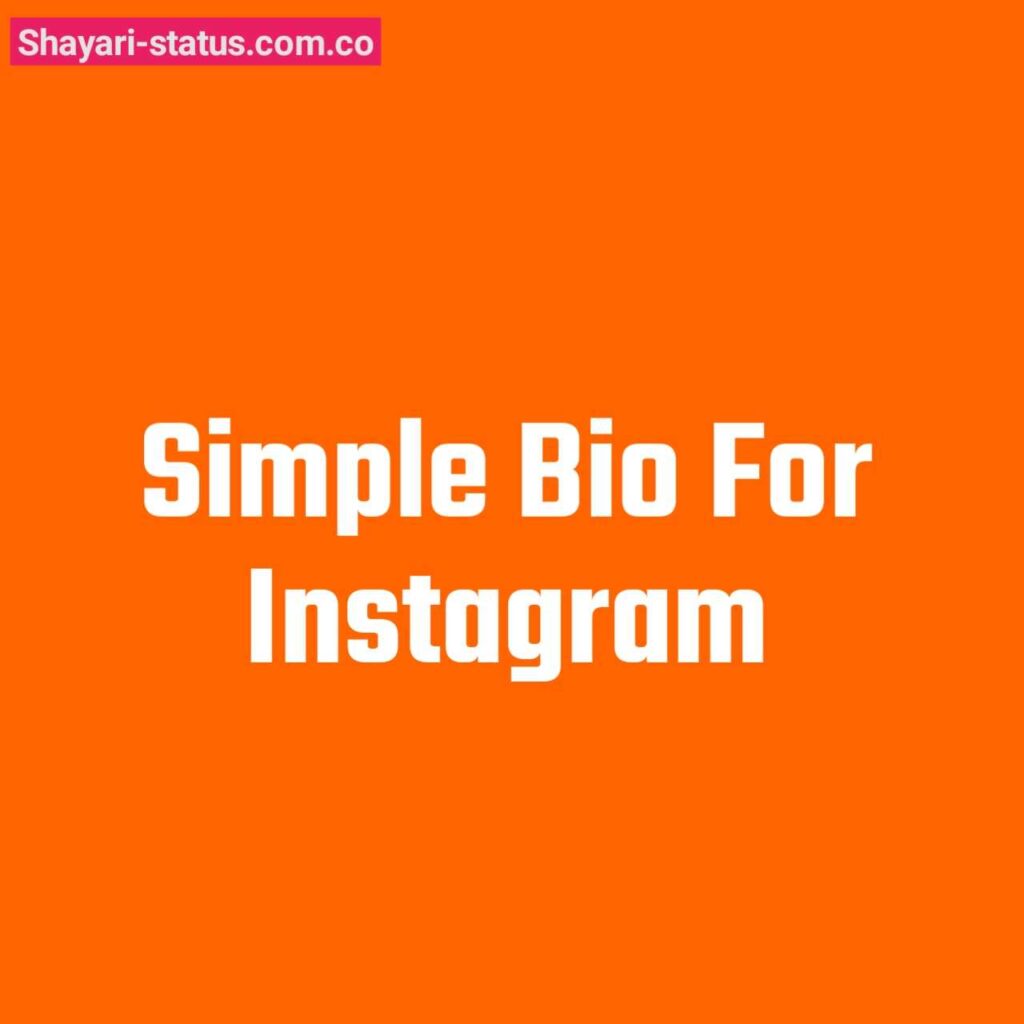 Simple Bio For Instagram